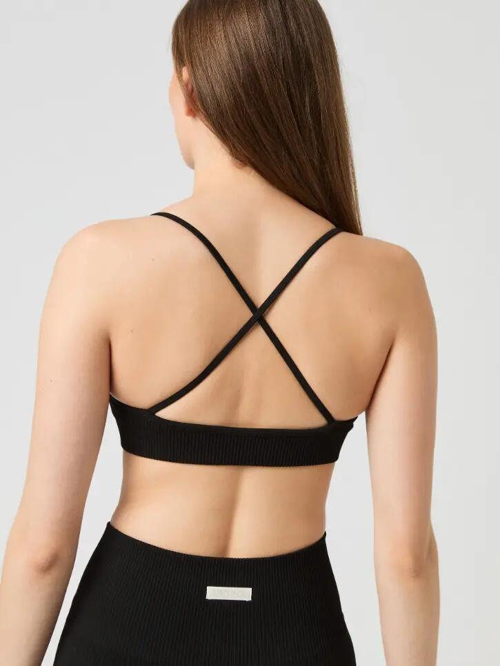 bjorn_borg STUDIO SEAMLESS RIBBED STRAP BRA - BLACK BEAUTY 2/4