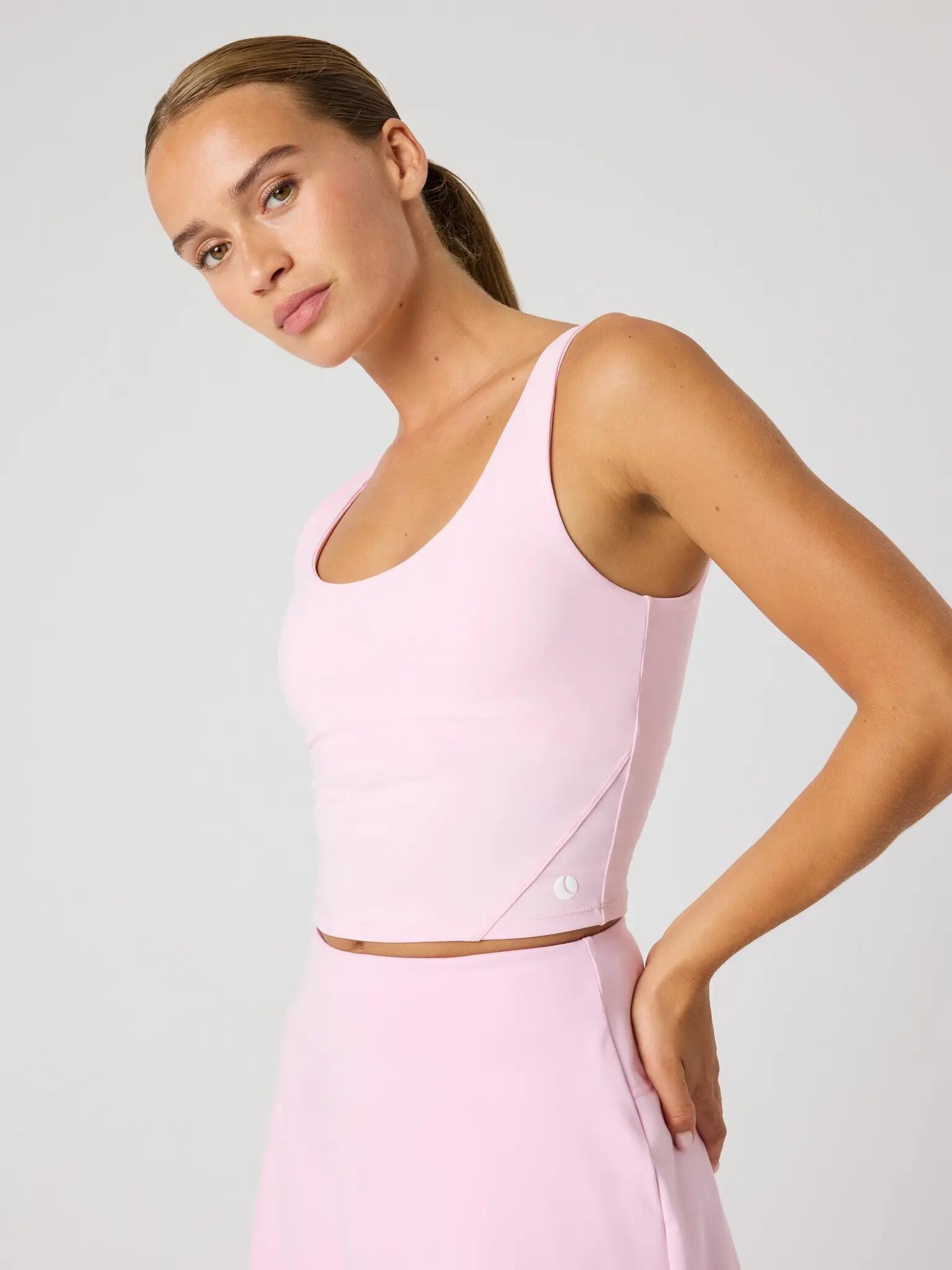 bjorn_borg ACE 2 IN 1 CROPPED TANK in poliestere riciclato – PINK LADY 4/4