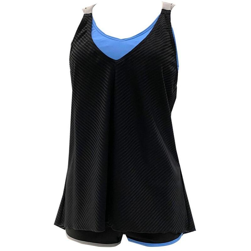 arena LADIES SWIMWEAR SOLID BRA TOP WITH MESH TANKINI 2 PIECES