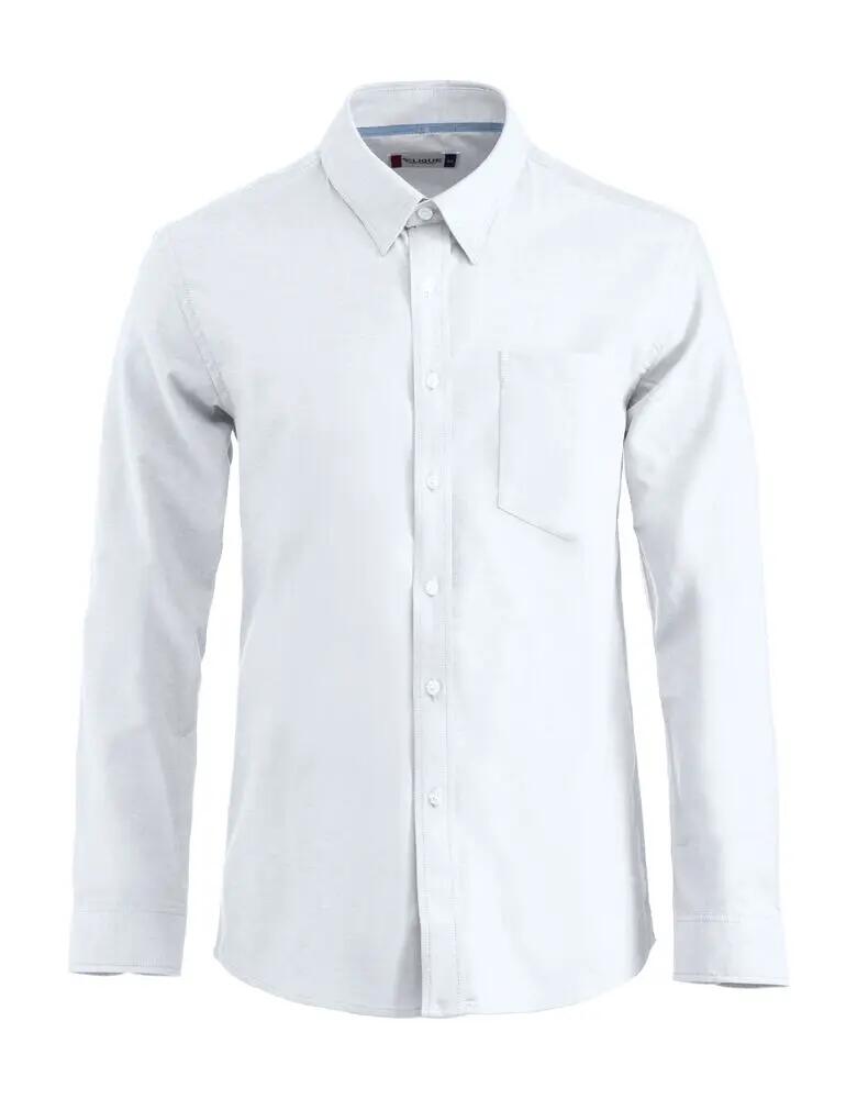 clique Oxford Oxford-overhemd lange mouw 100% katoen wit 1/4