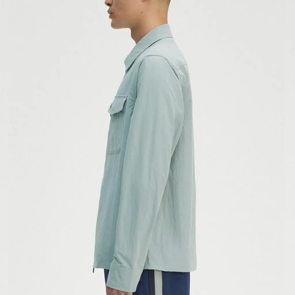 Jaqueta Fred Perry Modelo Zip Overshirt Cor Azul 3/5