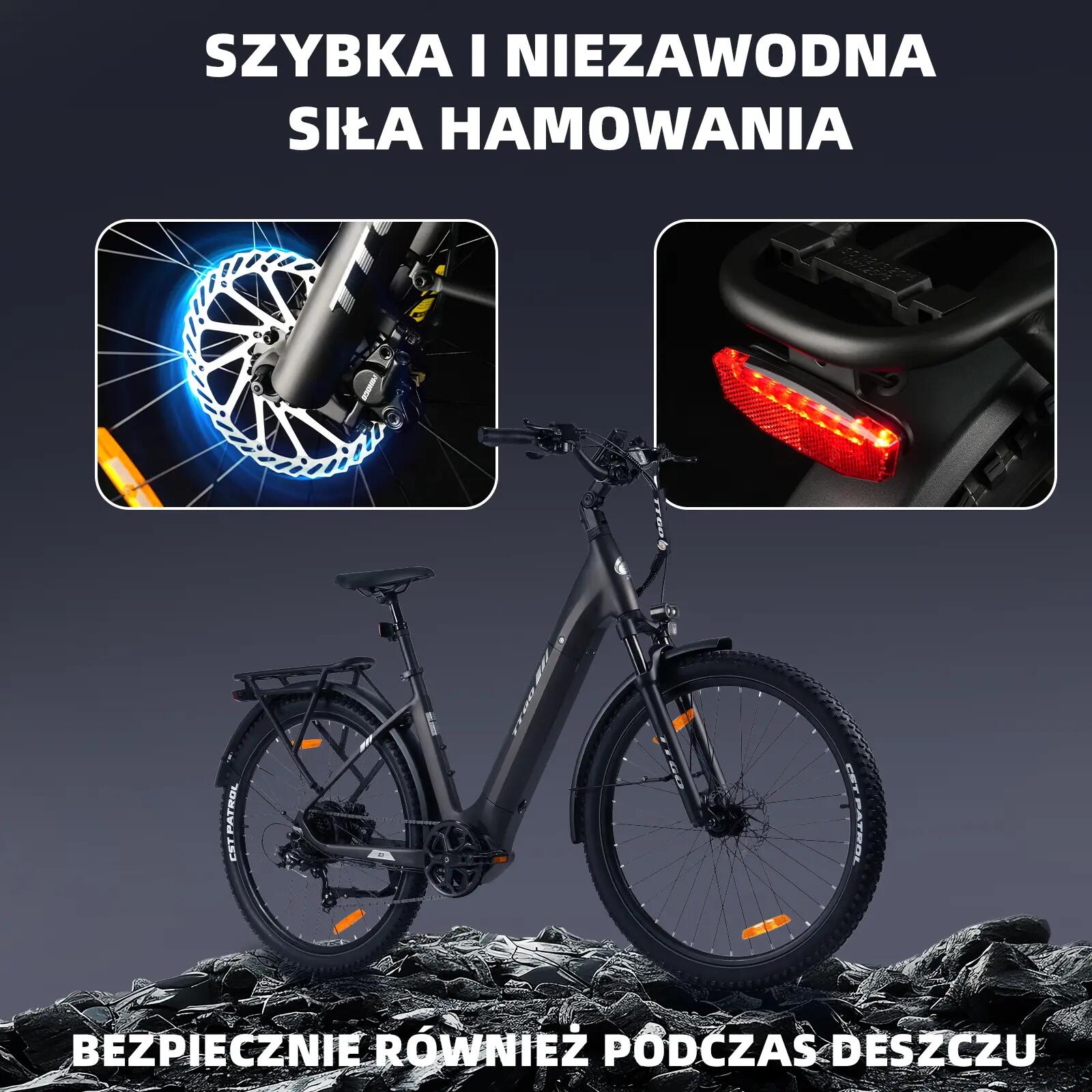 Rower elektryczny dla dorosłych Z3, opony 27,5"×2,4", akumulator 48V 15Ah. 11/15