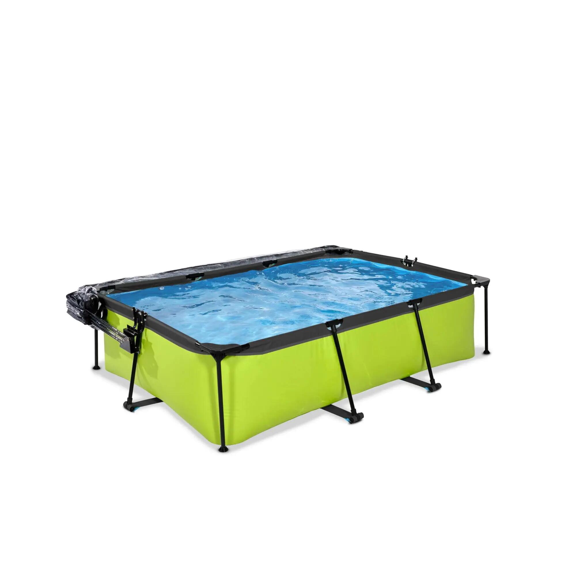 Piscina EXIT Lime 220x150x65cm con pompa filtro e copertura - verde 3/7