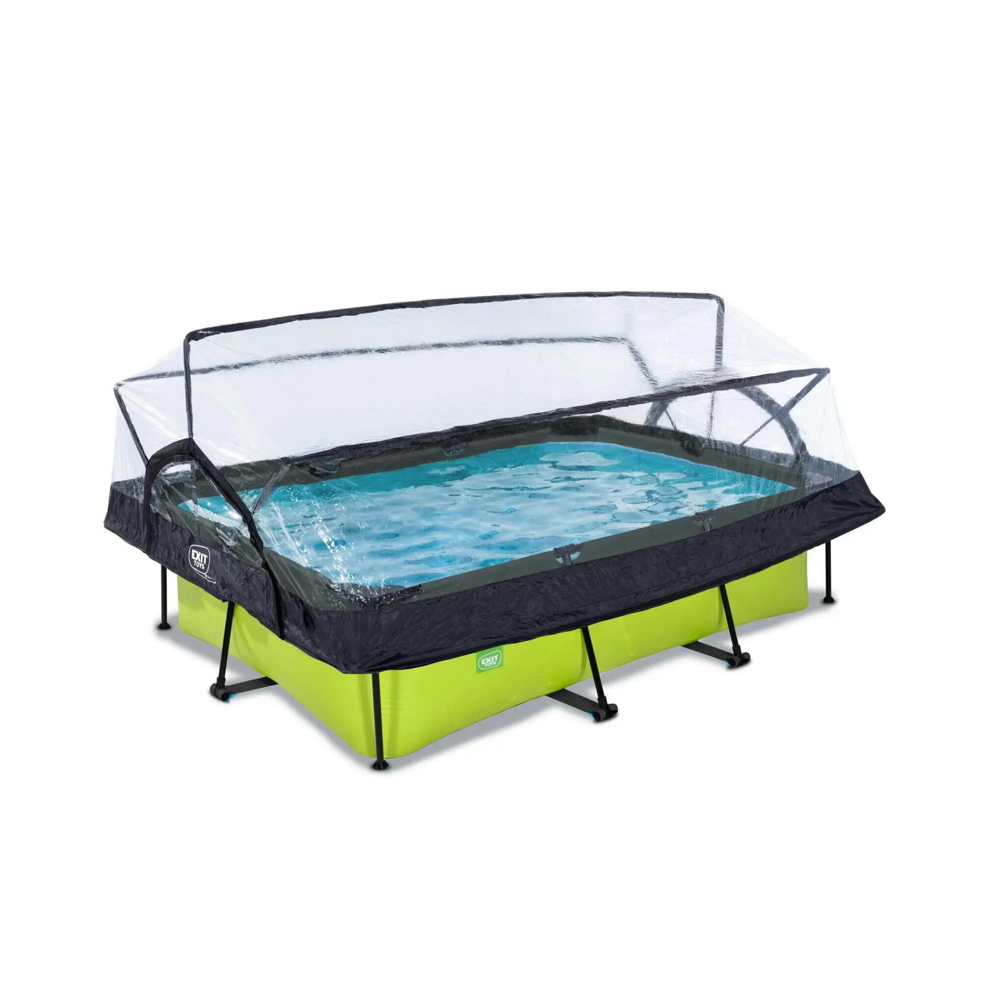 Piscina EXIT Lime 220x150x65cm con pompa filtro e copertura - verde 2/7