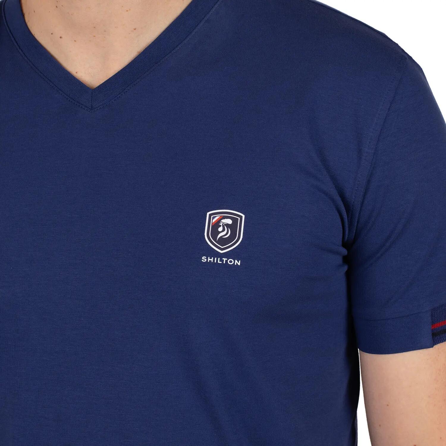 T-shirt basic blason print S / Blue 3/5