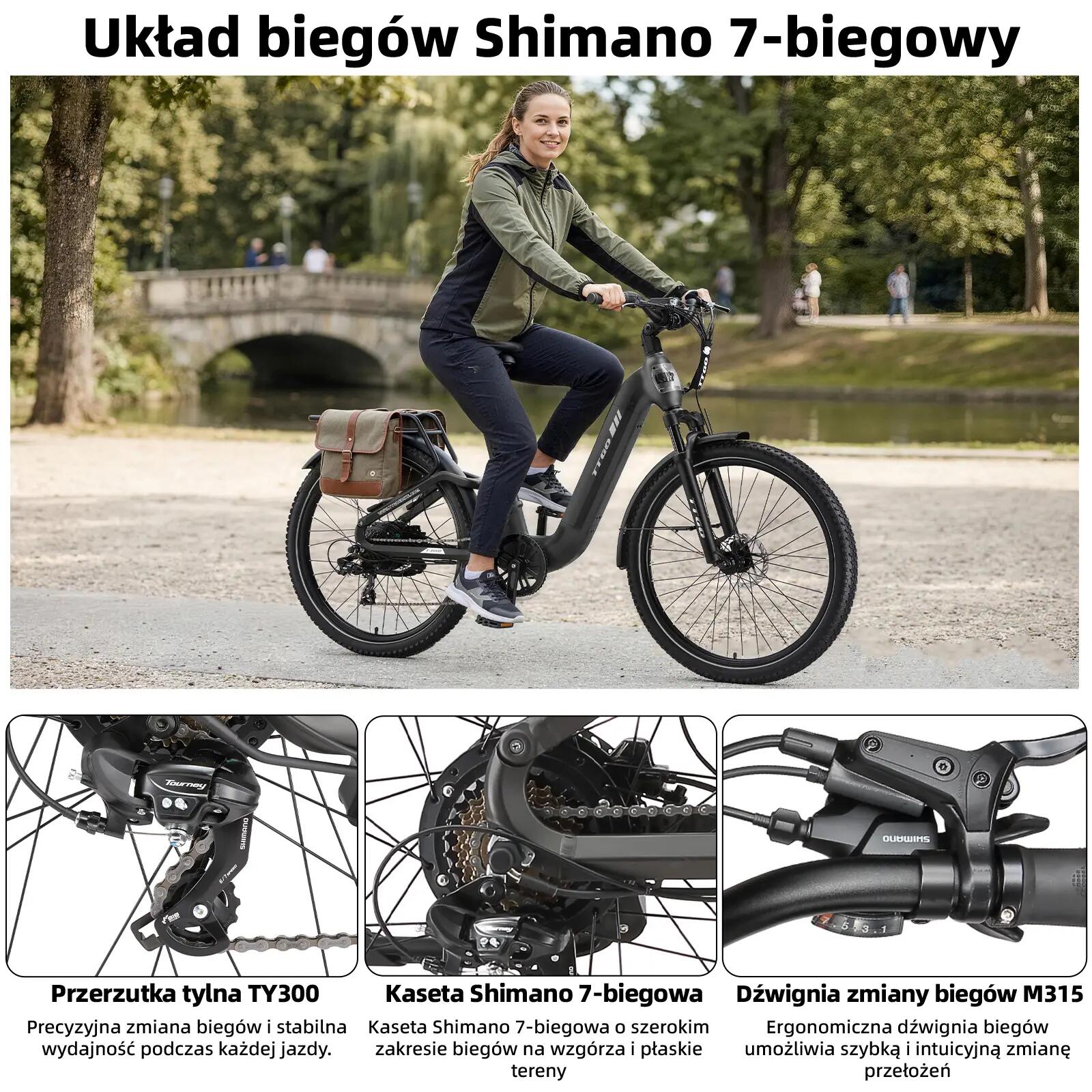 Rower elektryczny dla dorosłych E-SUVO, opony 27,5"×2,4", akumulator 48V 15Ah. 11/13