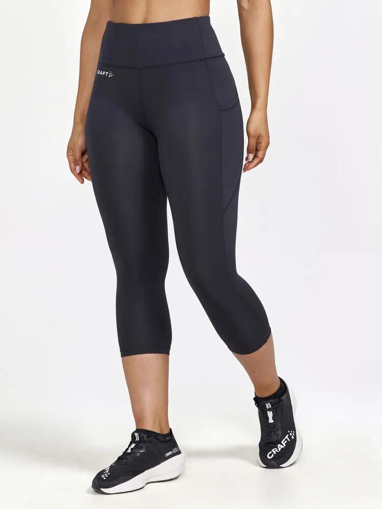 craft ADV Essence Capri Tights 2 W – Leggings capri pretos em poliéster 2/6