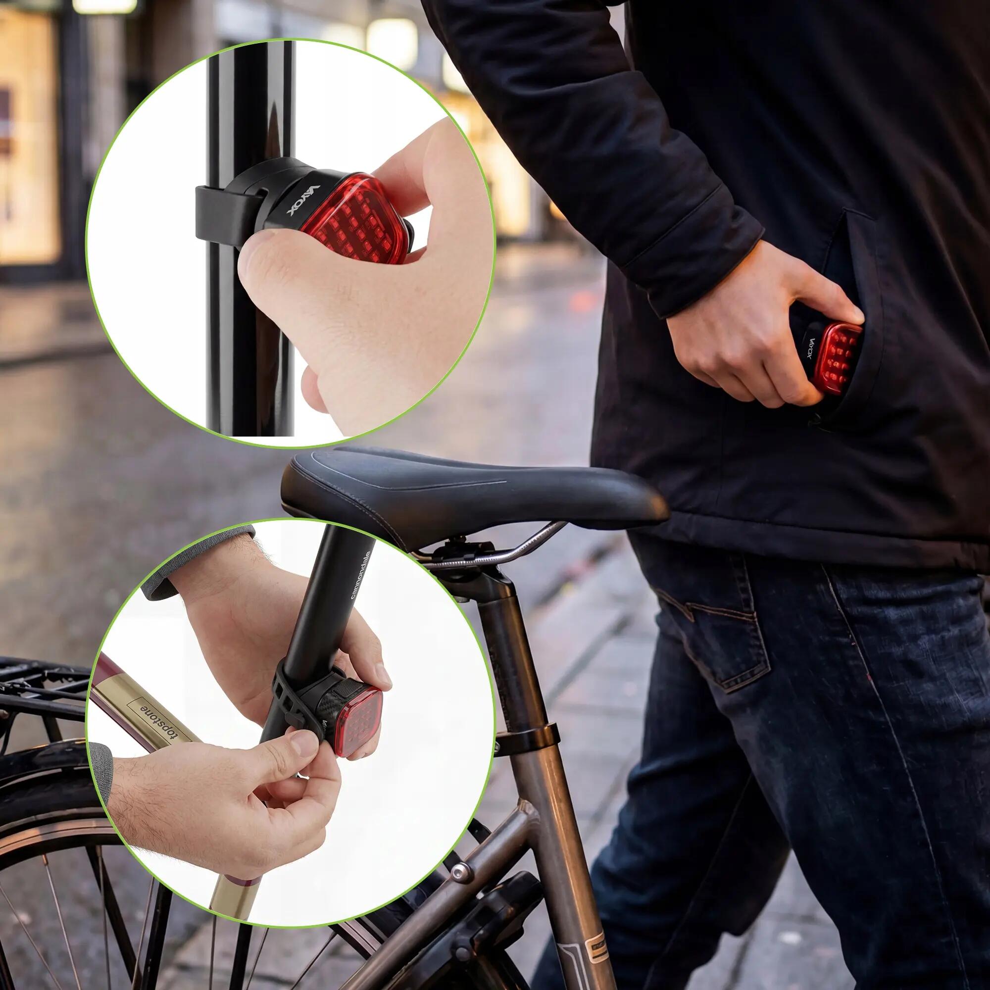 Luz traseira para bicicleta Vayox VAR60 60lm recarregável USB-C 7/16
