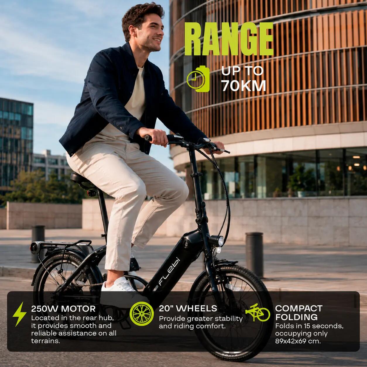 Flebi Swan xLite | Fino a 70 km | Ruote da 20” 5/7