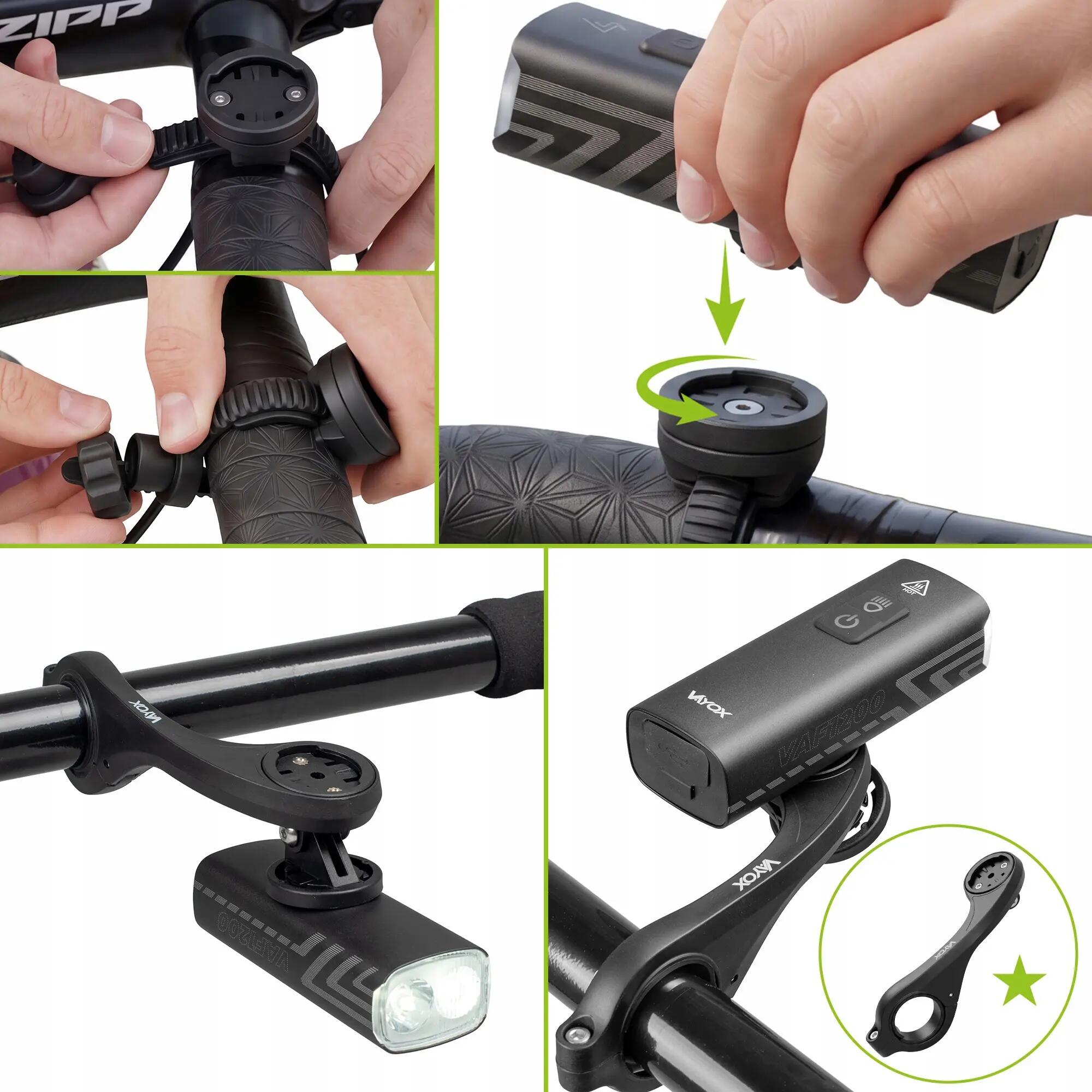 Přední světlo na kolo Vayox VAF1200 1200lm akumulátorové USB-C 5/16