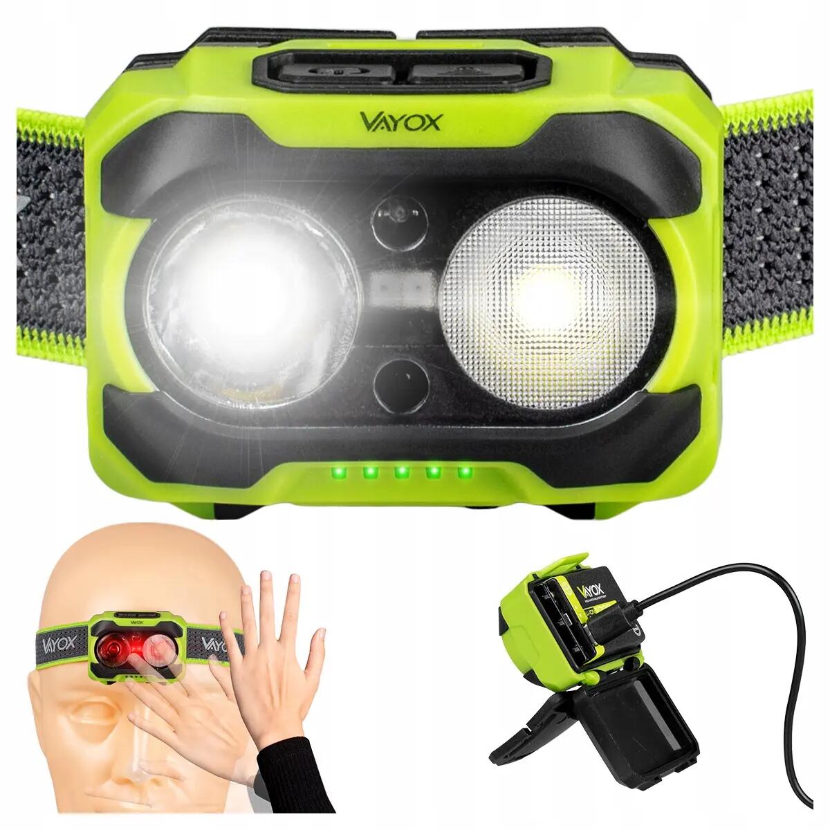 Latarka czołowa Vayox VA0361 TwinBeam 600lm akumulatorowa USB-C 5/16