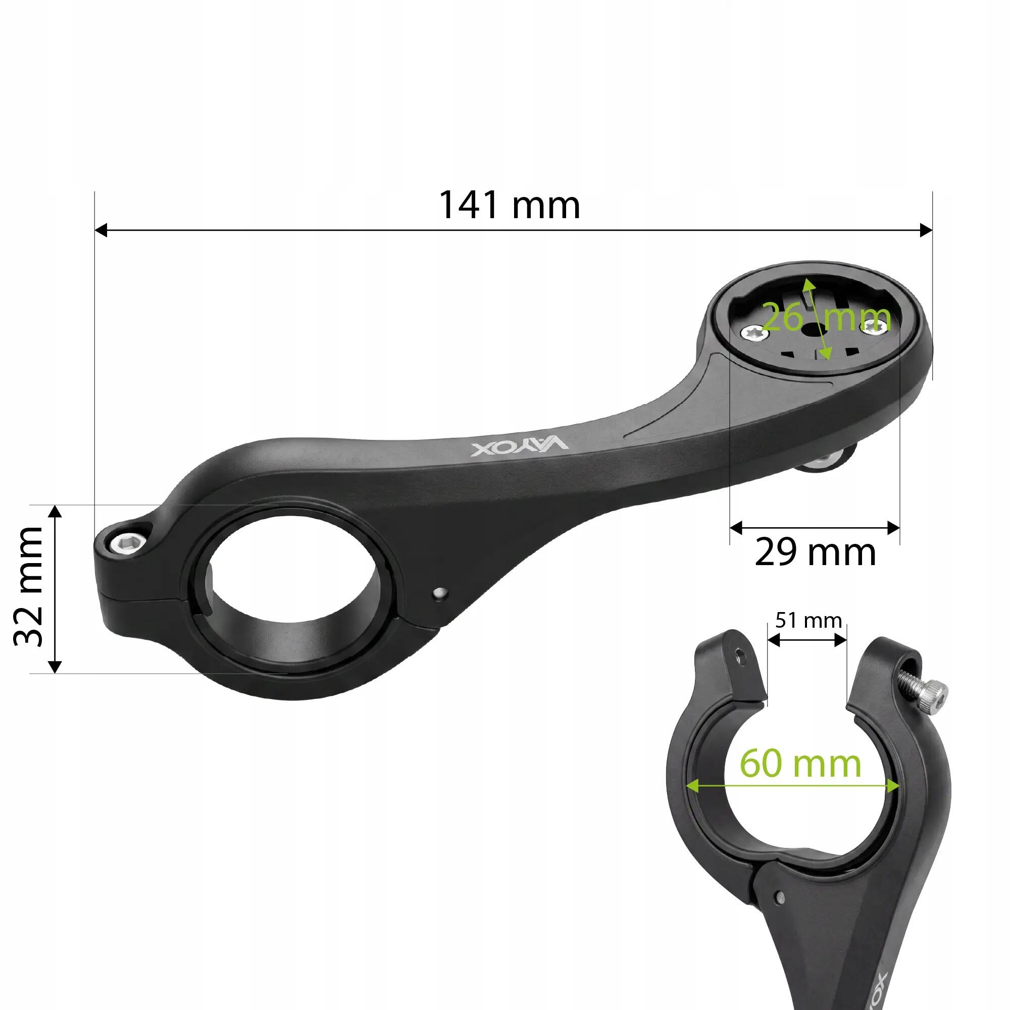 Suporte Vayox para ciclocomputador, navegação e luz Vayox / Garmin / Wahoo 14/15