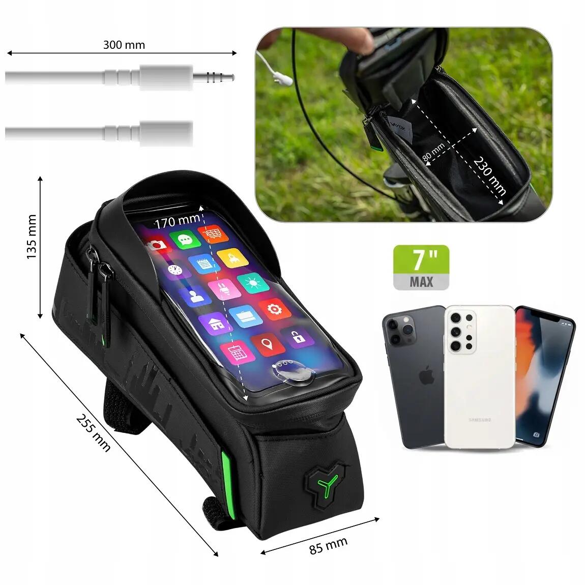 Fietstas voor frame VAYOX VA0170 met telefoonhoesje. 14/15