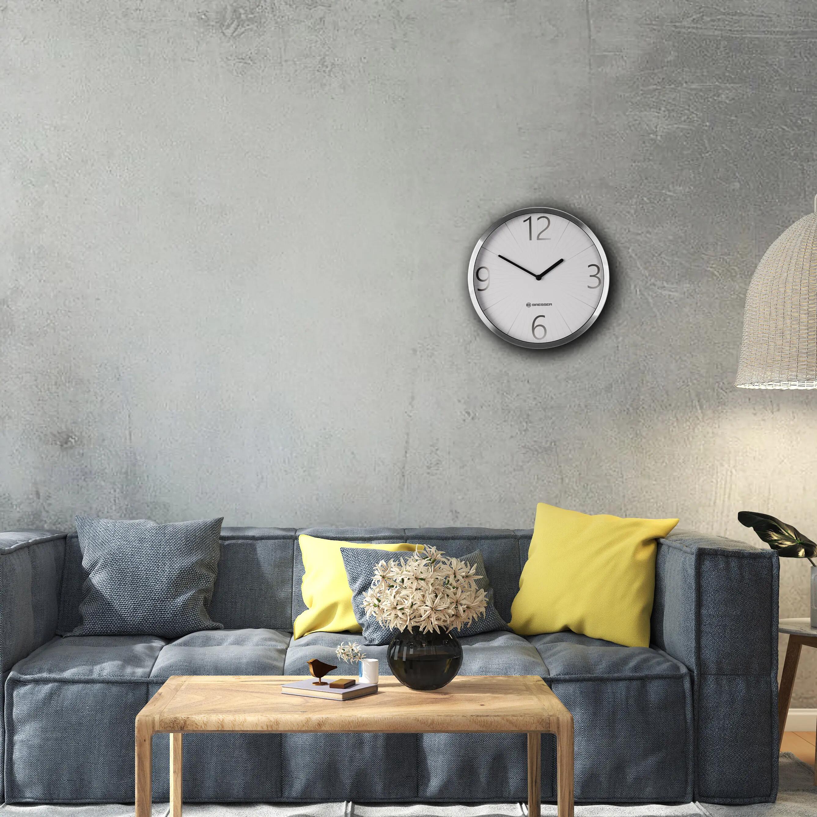 MyTime Horloge murale radio-pilotée 25 cm blanche 3/5