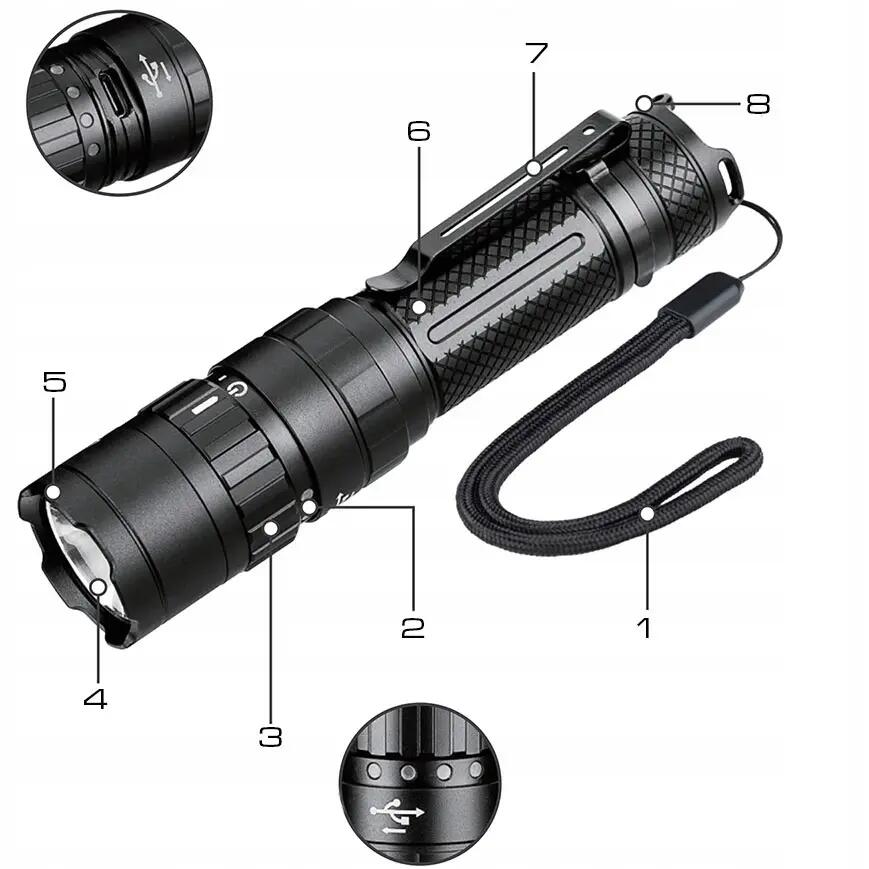 Lampe de poche manuelle Vayox VA0077, rechargeable, 1500lm 11/16