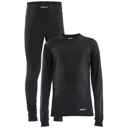 Ensemble thermique Craft Core Dry Baselayer noir pour enfants (110/116)