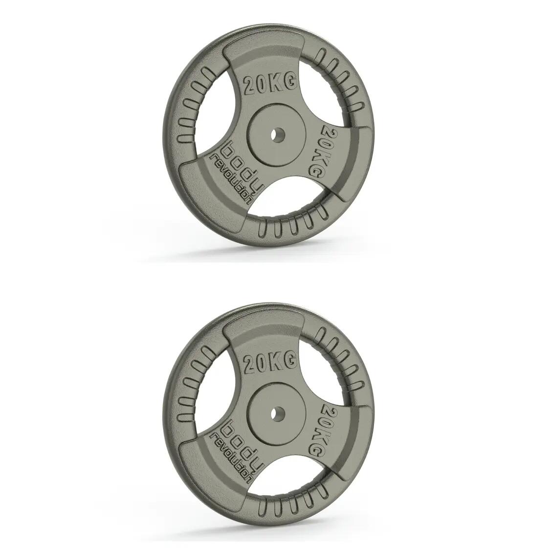 Body Revolution 2 x 20 kg Gewichtsscheiben aus Gusseisen 1/6