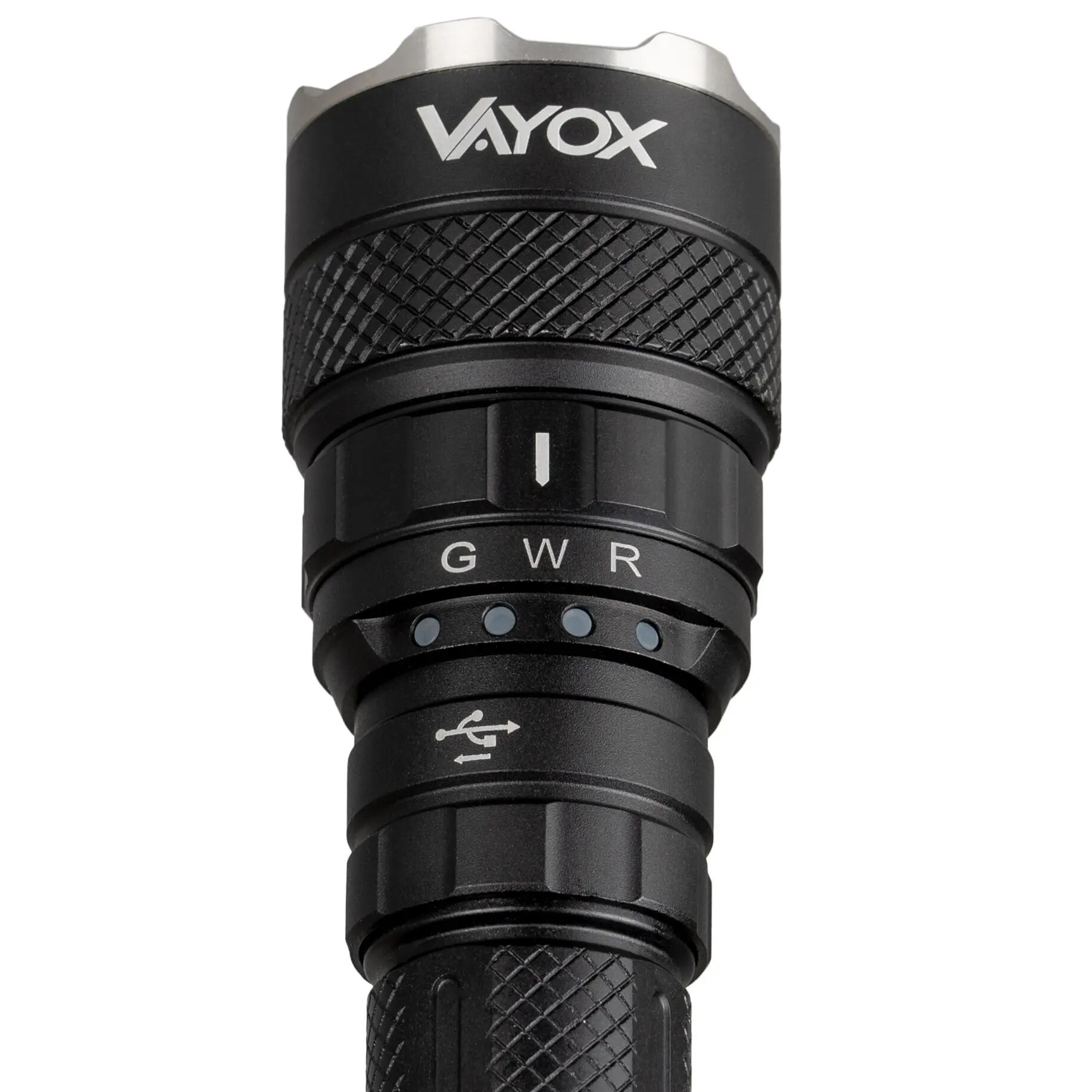 Vayox VA0099 zaklamp, 1500lm, SST40 15W 6500K, oplaadbaar, 3 kleuren 12/15