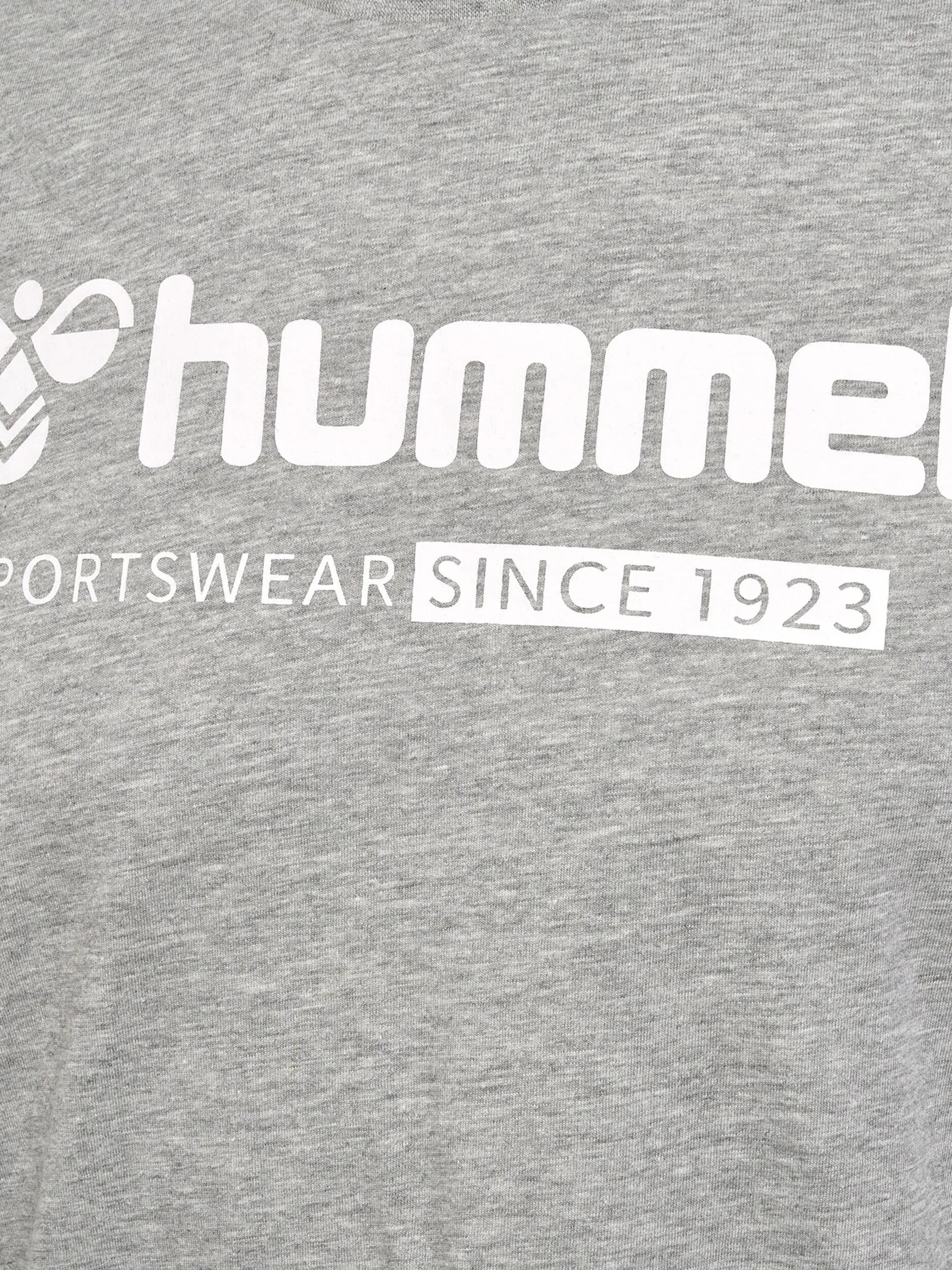 hummel T-shirt manica corta in cotone con grande logo 3/4
