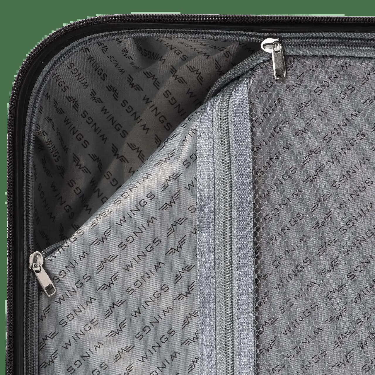 VALISE ENFANT CABINE RIGIDE WINGS BLEU ASTRONAUTE XS 18" 9/10