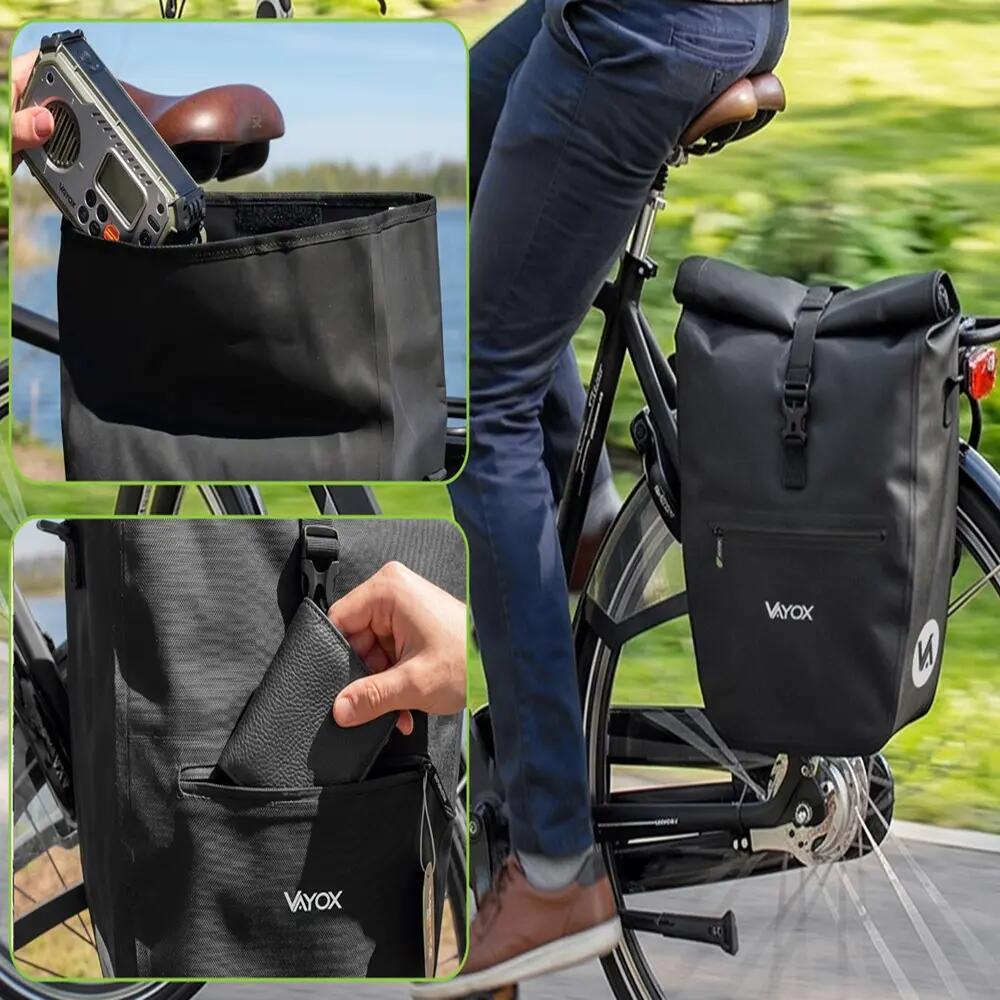 Alforge de bicicleta para porta-bagagens VAYOX VA0445 lateral impermeável 25L 13/16