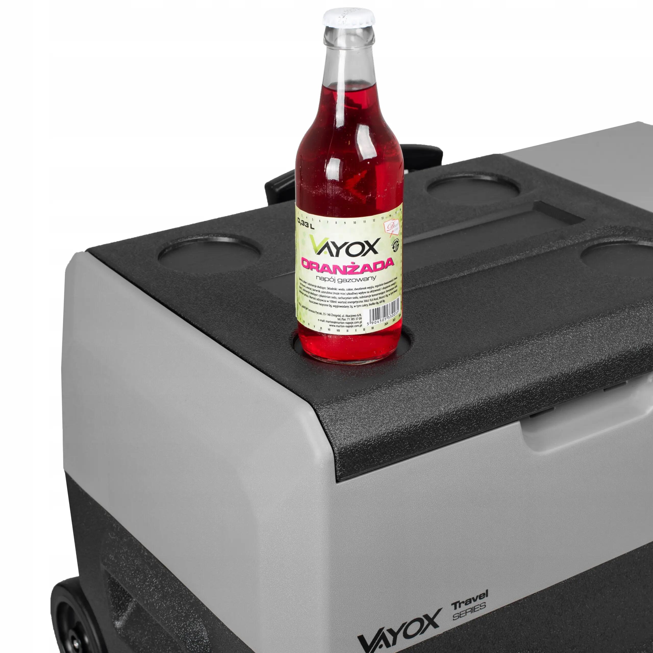 Vayox VA-T35 compressor koelbox voor op reis 12/24/230V wielen 30L 11/16