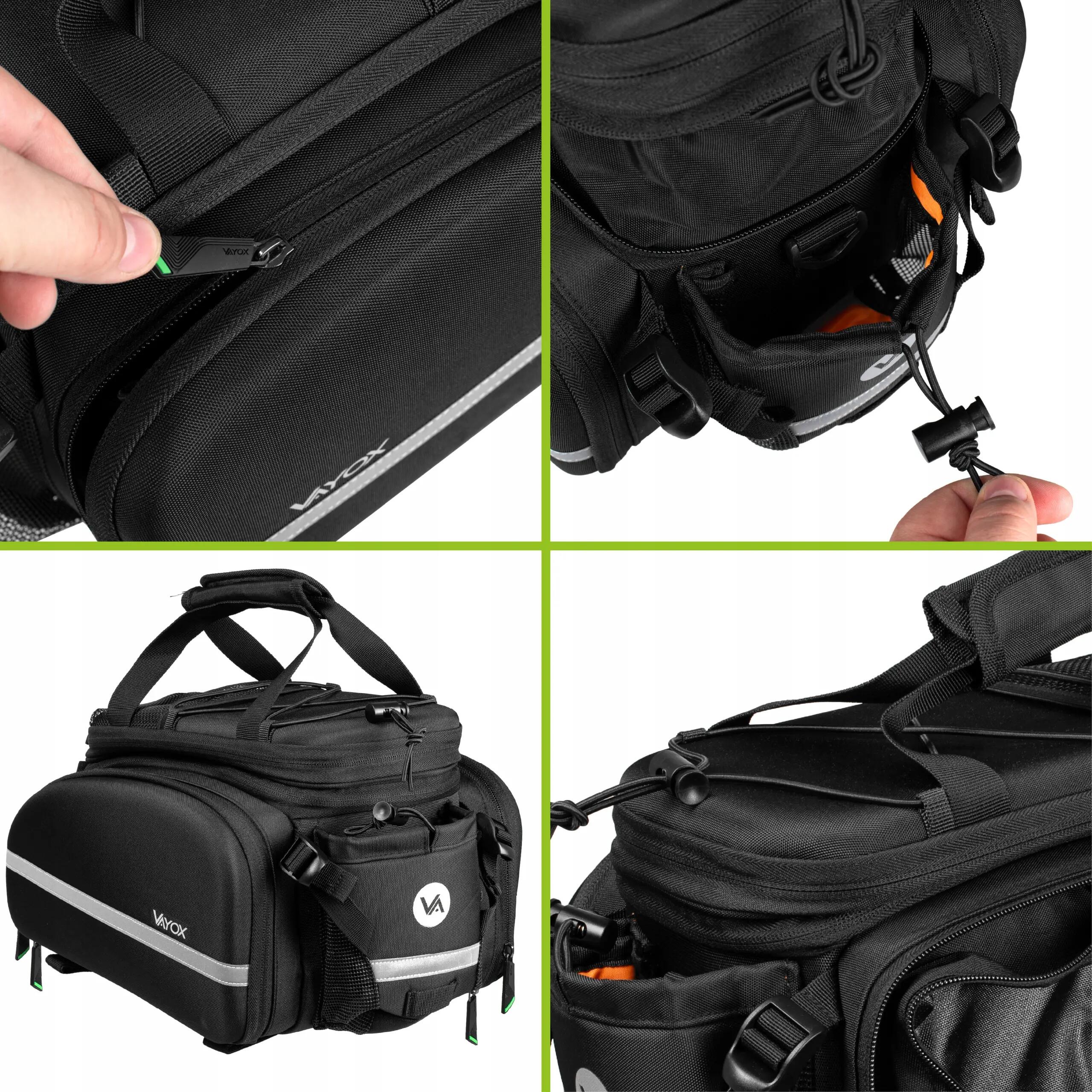 Torba rowerowa na bagażnik VAYOX VA0346 wodoodporna rozkładana 35L 10/16