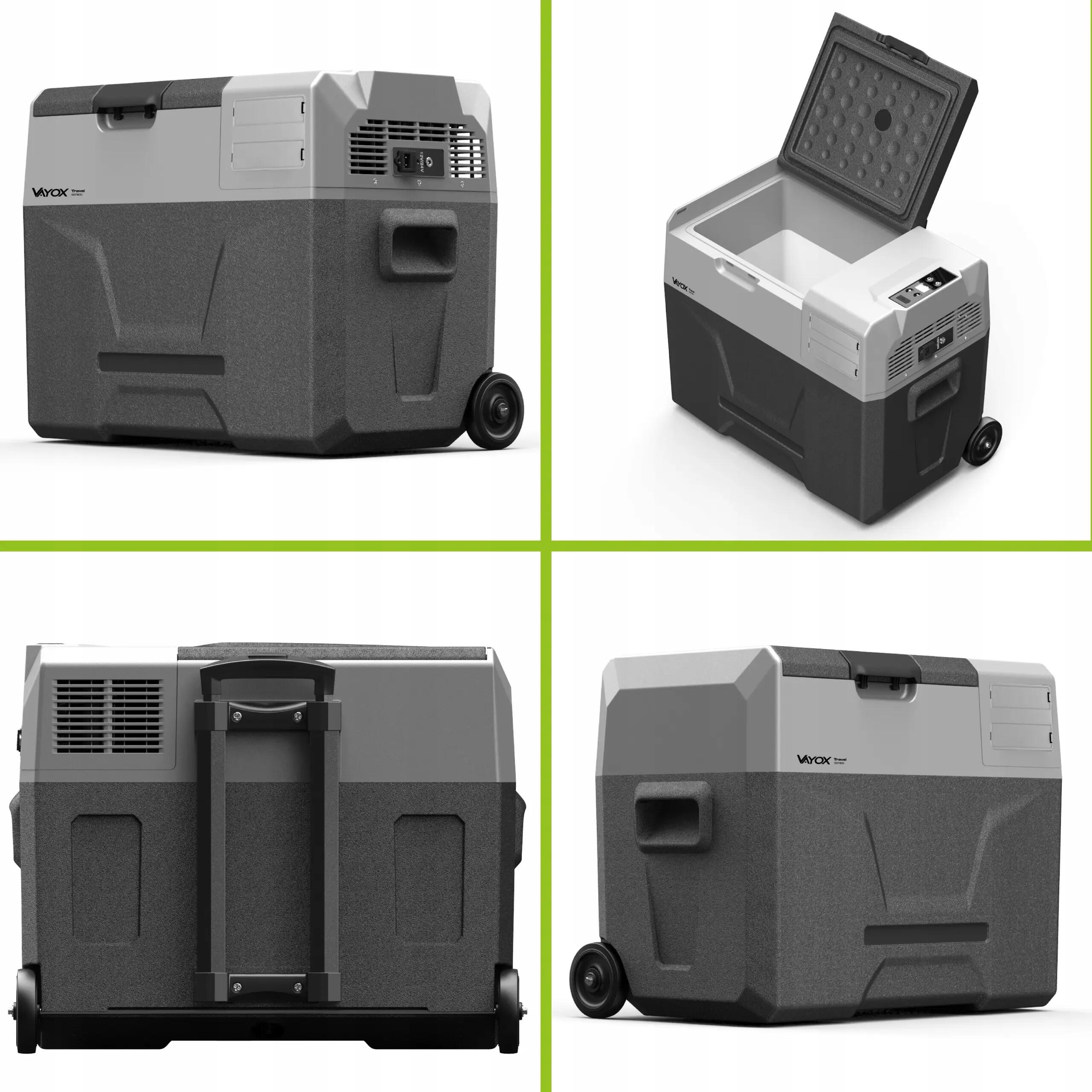Kompressor-Kühlbox für unterwegs VAYOX VA-T40 12/24/230 V mit Akku, 40 L 12/16