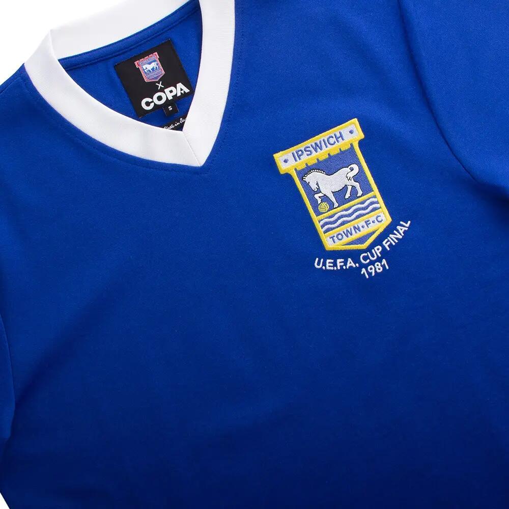 Maglia da Calcio Rétro Ipswich Town FC 1980 - 81 - Blu – COPA Football 4/7