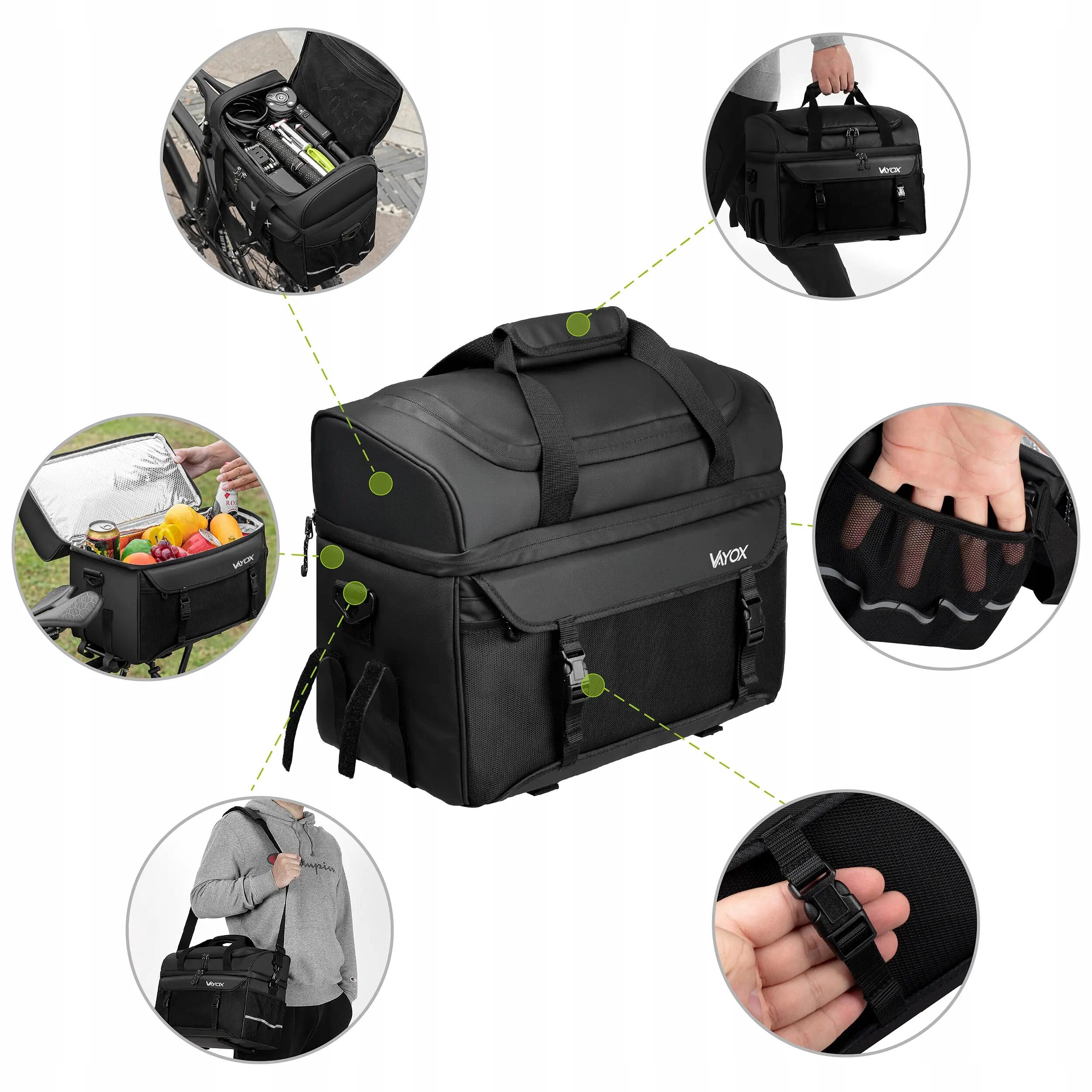 Fahrradtasche für den Gepäckträger VAYOX VA0350 wasserdicht thermisch 11L 5/16