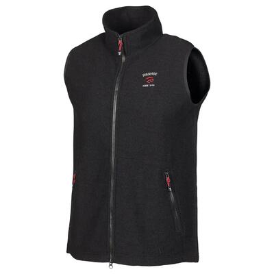 Mouwloos vest elton full zip black voor heren van wol - zwart