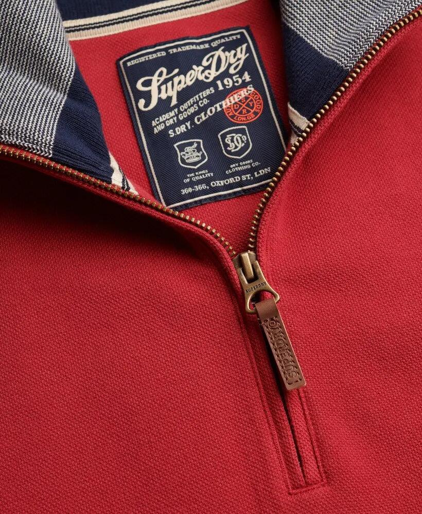 Sweatshirt in piqué con collet zip Superdry Essential 5/6