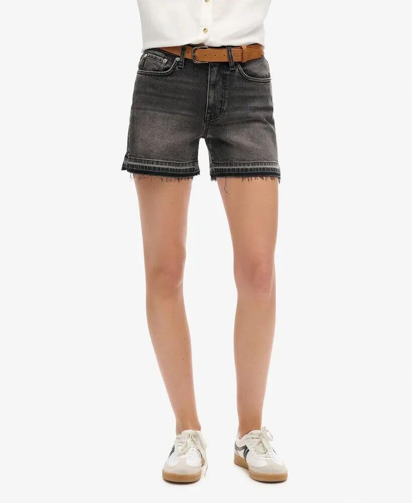 superdry Mid Rise Cut off Shorts – Shorts vaqueros negros 4/7