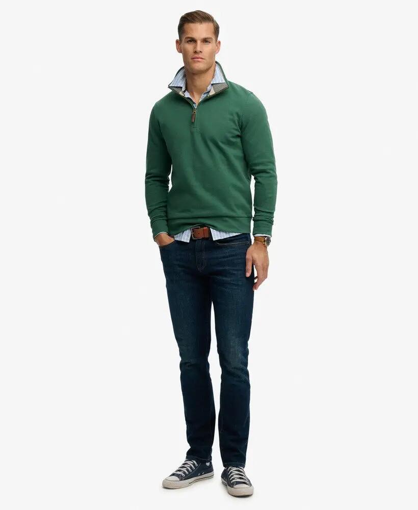 Sweatshirt de piquê com gola com fecho éclair Superdry Essential 3/6