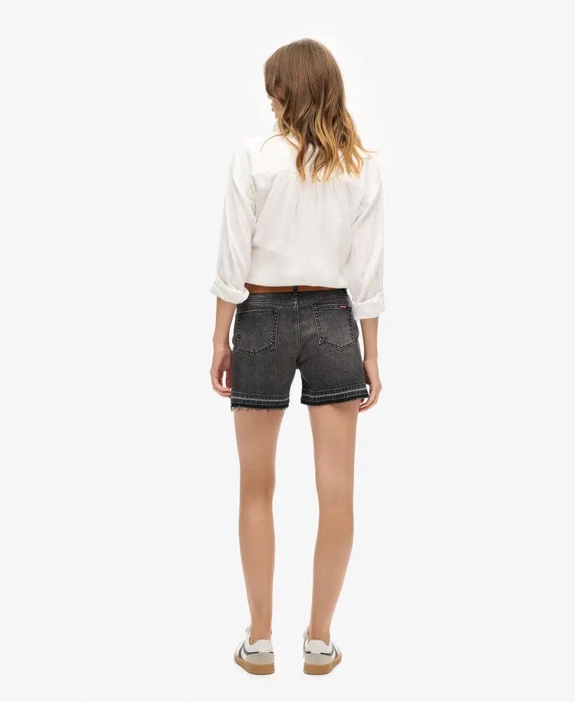 superdry Mid Rise Cut off Shorts – Shorts vaqueros negros 2/7