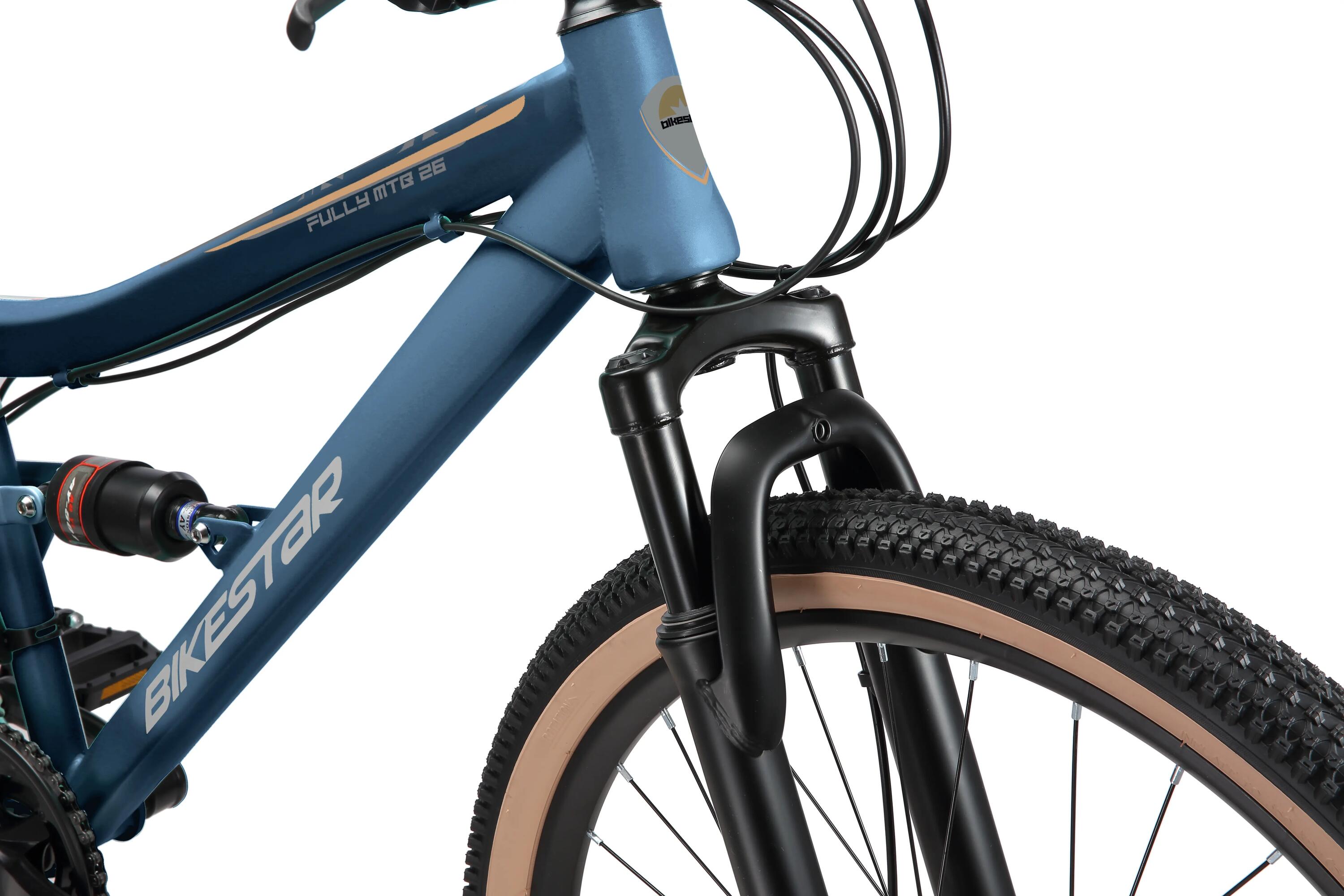 VTT 26", tout suspendu, 21 vitesses, frein à disque 10/14