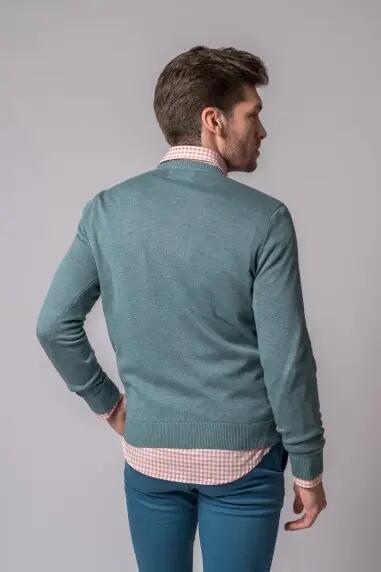 JERSEY CUELLO PICO AZUL DESLAVADO 4/5