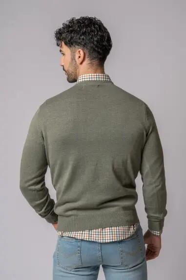 JERSEY CUELLO PICO VERDE DESLAVADO 4/5