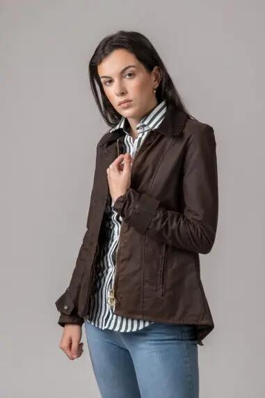 CHAQUETA ENCERADA AMBLE MARRÓN 3/5