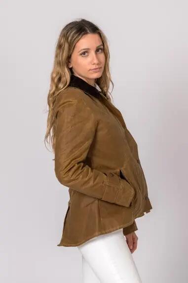 CHAQUETA ENCERADA AMBLE CAMEL 3/5