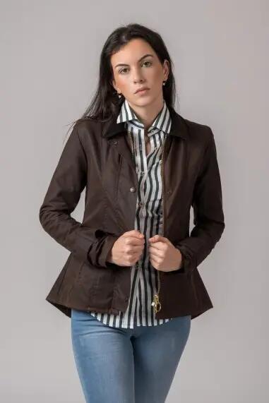 CHAQUETA ENCERADA AMBLE MARRÓN 2/5