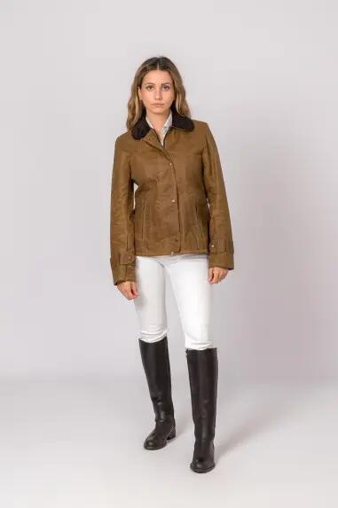 CHAQUETA ENCERADA AMBLE CAMEL 2/5