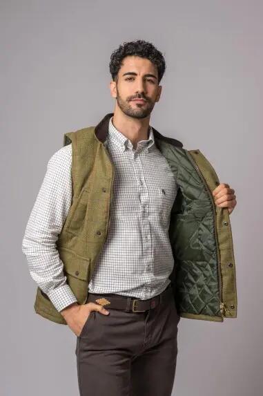 CHALECO TWEED FOREST GREEN 3/5