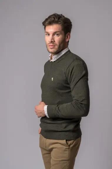 JERSEY CUELLO PICO VERDE KAKI 4/5