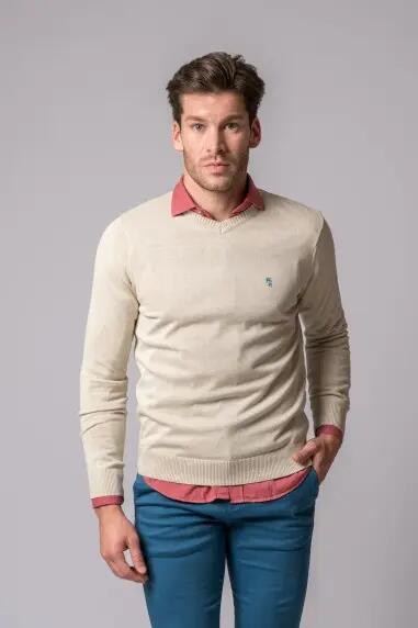 JERSEY CUELLO PICO CREMA 2/4