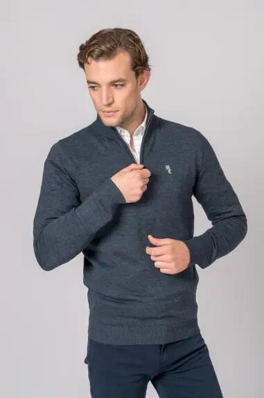 SUETER CUELLO CREMALLERA AZUL MARINO 2/5