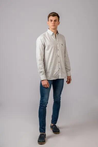 CAMISA CUADROS MARRÓN Y VERDE 4/5
