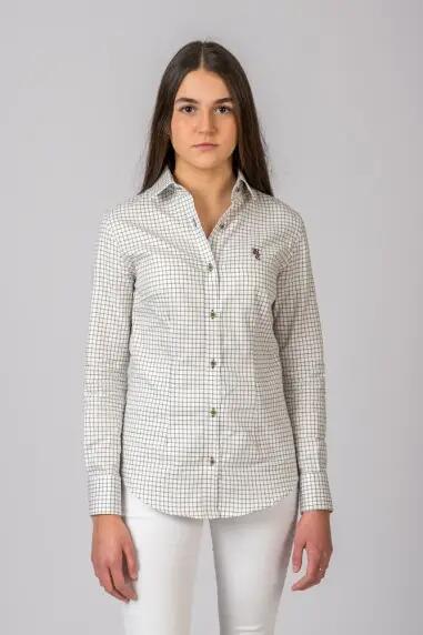 CAMISA CUADROS VERDE Y MARRÓN 3/5
