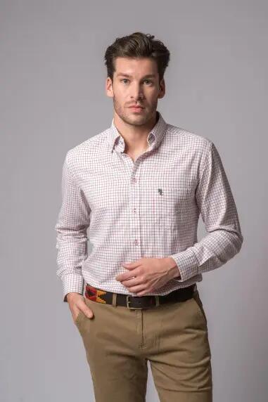CAMISA CUADROS VERDE Y ROSA 3/5