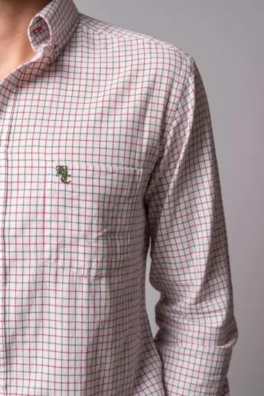 CAMISA CUADROS VERDE Y ROSA 2/5